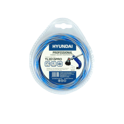Леска для триммера HYUNDAI TL-2015 PRO 2,0мм*15м,трехсл.витая (отгружается кратно 10 шт)