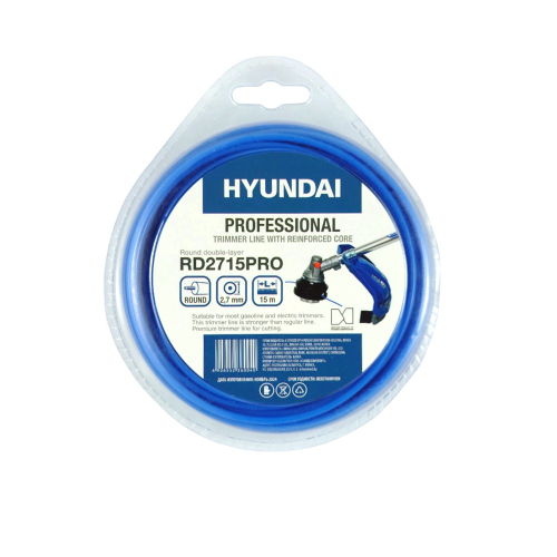 Леска для триммера HYUNDAI RD-2715 PRO 2,7мм*15м,двухсл. круг (отгружается кратно 10 шт)
