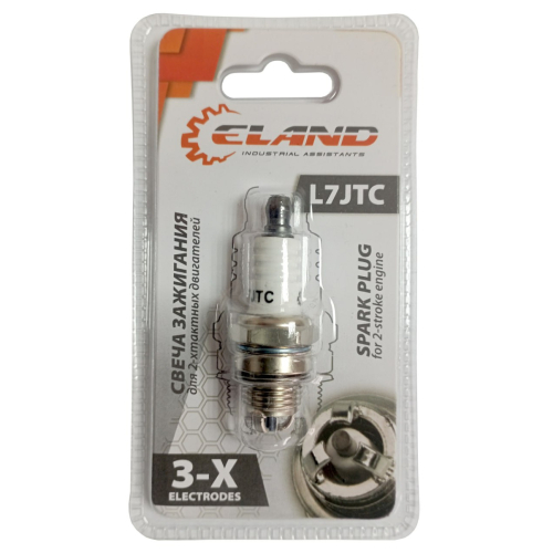 Свеча для бензотриммера/бензопилы ELAND SPARK-05 (L7JTC, 3 ELECTRODES, BLISTER, ТАЙВАНЬ)