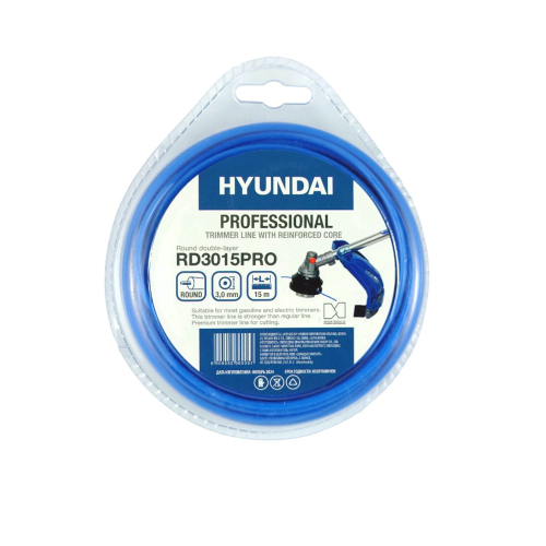 Леска для триммера HYUNDAI RD-3015 PRO 3,0мм*15м,двухсл. круг (отгружается кратно 10 шт)