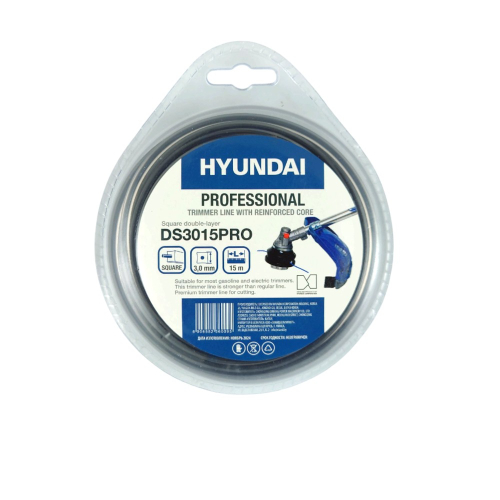 Леска для триммера HYUNDAI DS-3015 PRO 3,0мм*15м,двухсл.квадрат (отгружается кратно 10 шт)