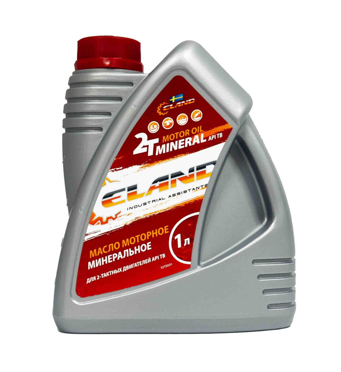 Масло моторное минеральное ELAND для двухтактных двигателей API TB красное 1л 