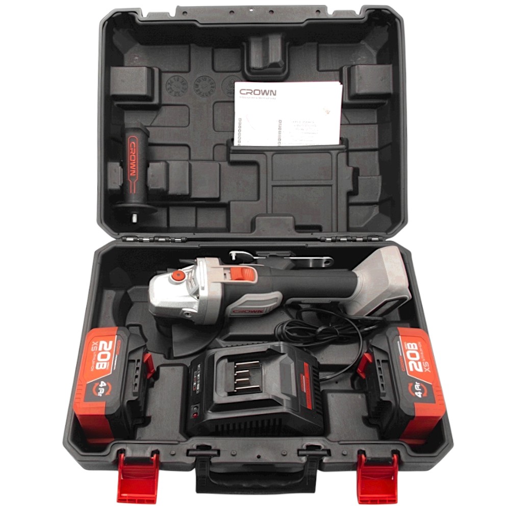 Машина угловая шлифовальная аккумуляторная CROWN CT23026-125XS-4 BMC