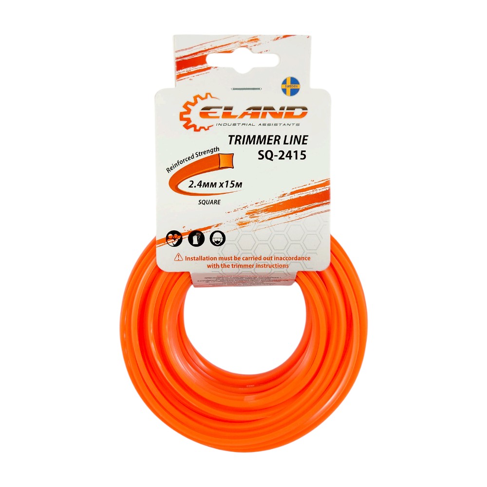 Леска для триммера ELAND SQ-2415 2,4мм*15м,квадрат (отгружается кратно 12 шт)
