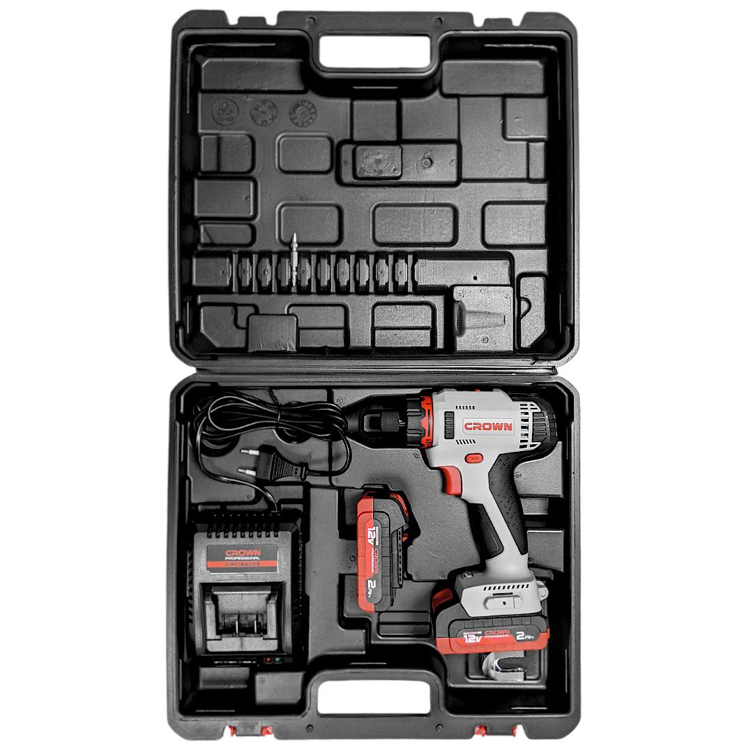 Дрель-шуруповерт аккумуляторная CROWN CT21081HB-2 BMC