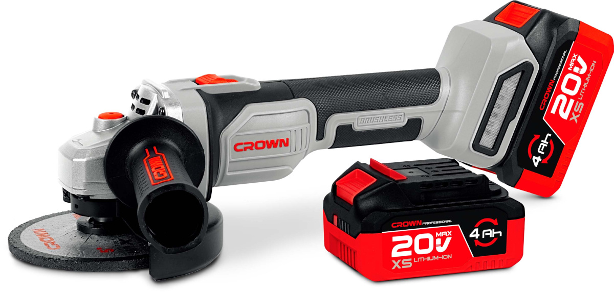 Машина угловая шлифовальная аккумуляторная CROWN CT23026-125XS-4 BMC