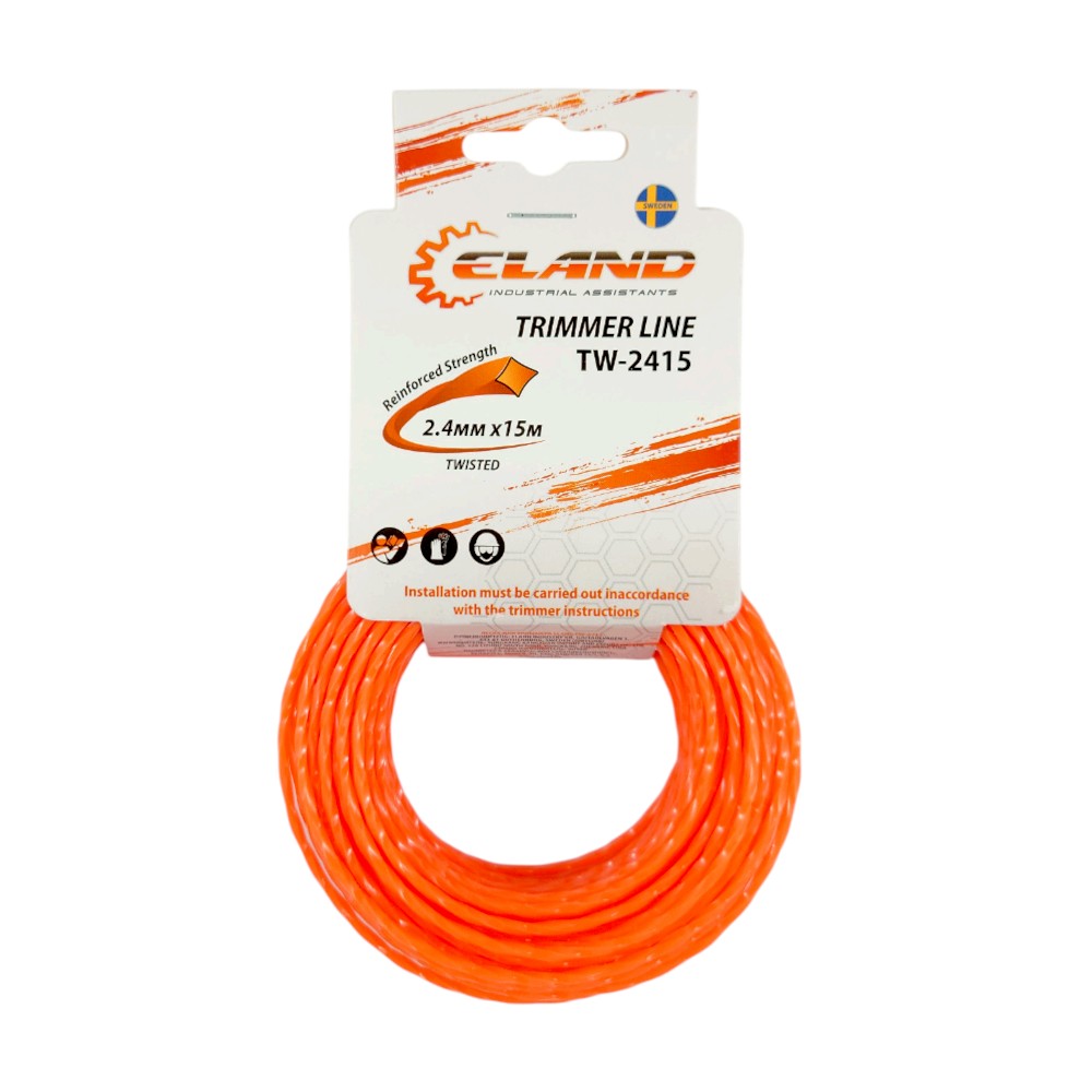 Леска для триммера ELAND TW-2415 2,4мм*15м,витой (отгружается кратно 12 шт)