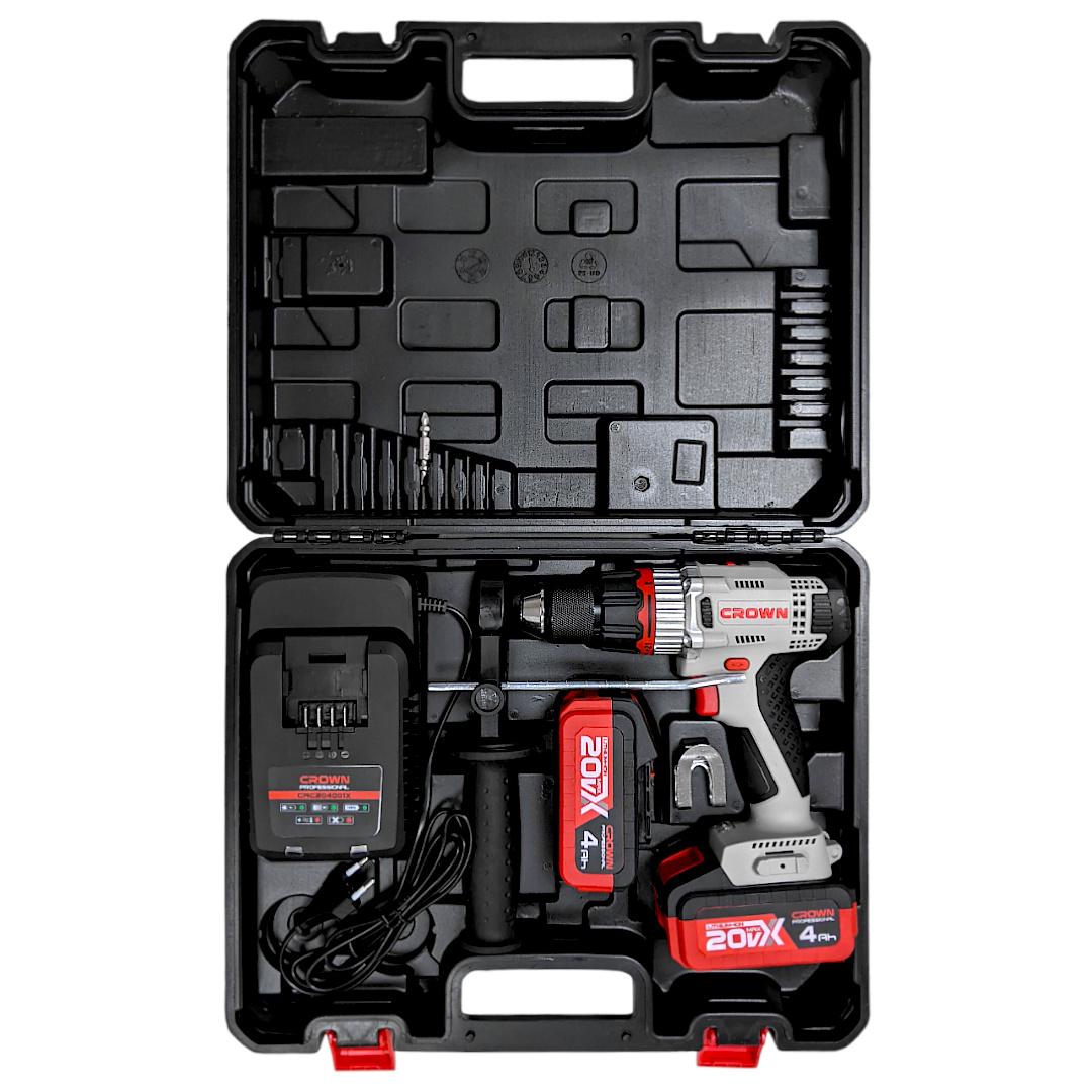 Дрель-шуруповерт аккумуляторная CROWN CT21076HMX-4 BMC