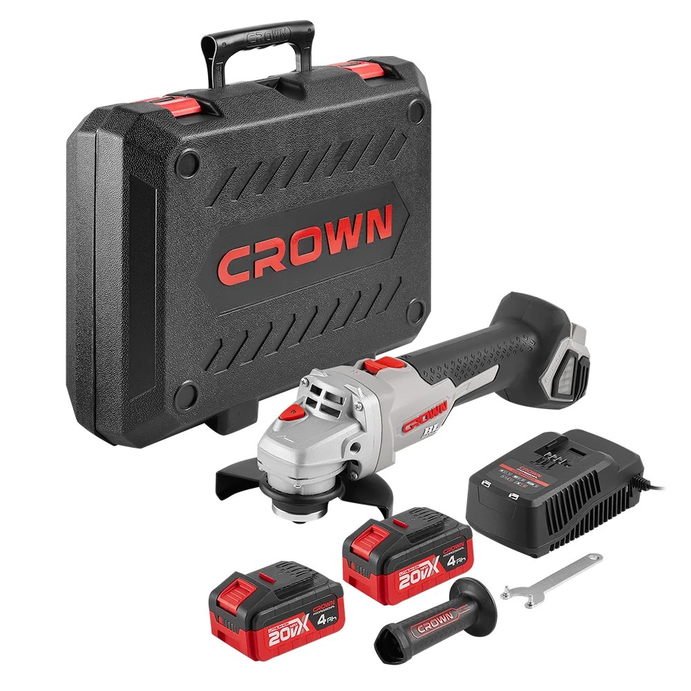 Машина угловая шлифовальная аккумуляторная CROWN CT23001-125HX-4 BMC