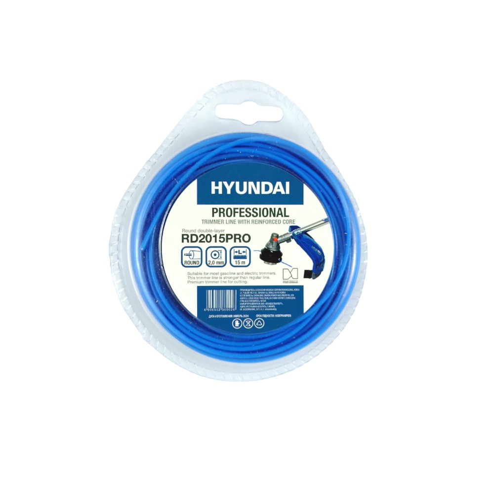 Леска для триммера HYUNDAI RD-2015 PRO 2,0мм*15м,двухсл.круг (отгружается кратно 10 шт)