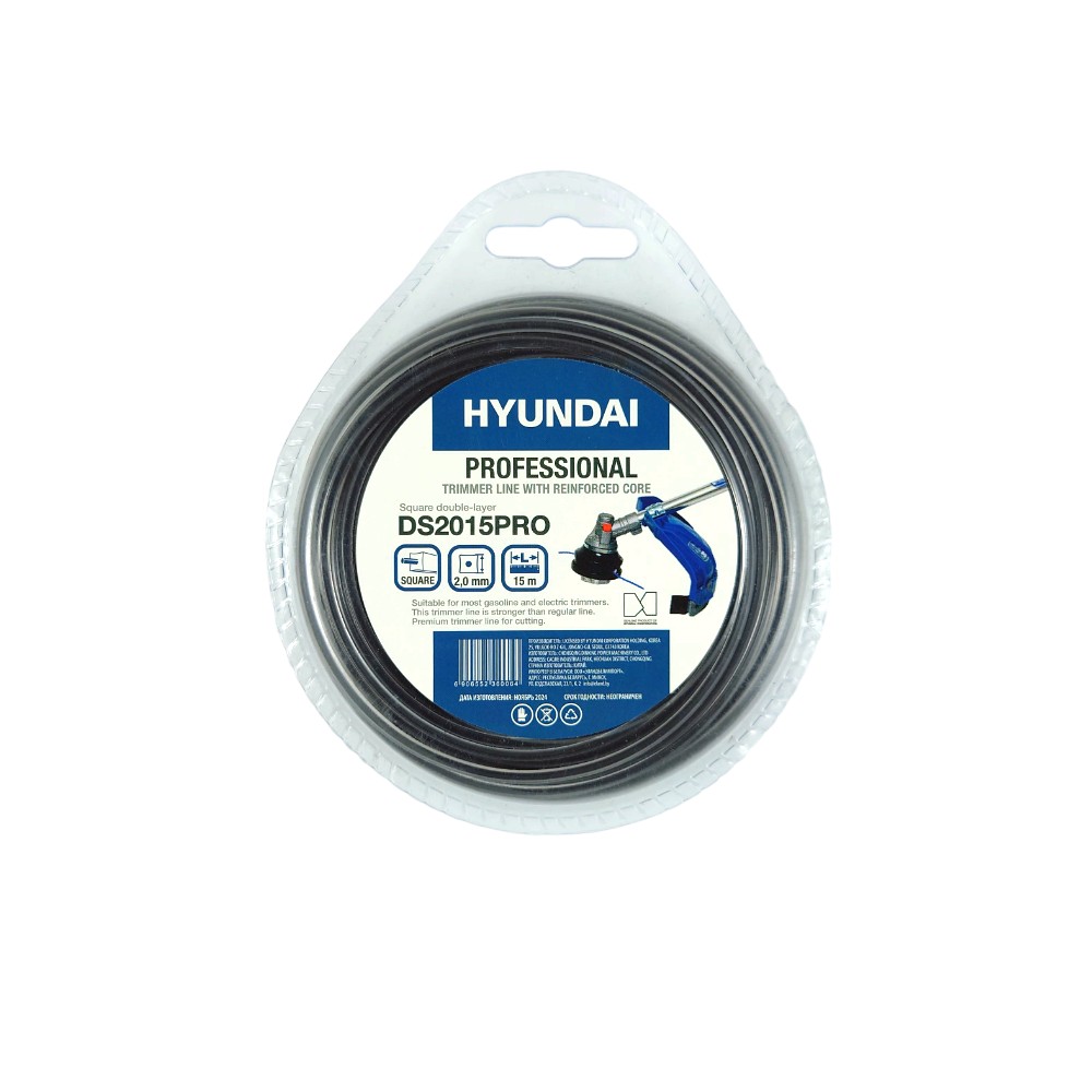 Леска для триммера HYUNDAI DS-2015 PRO 2,0мм*15м,двухсл.квадрат (отгружается кратно 10 шт)