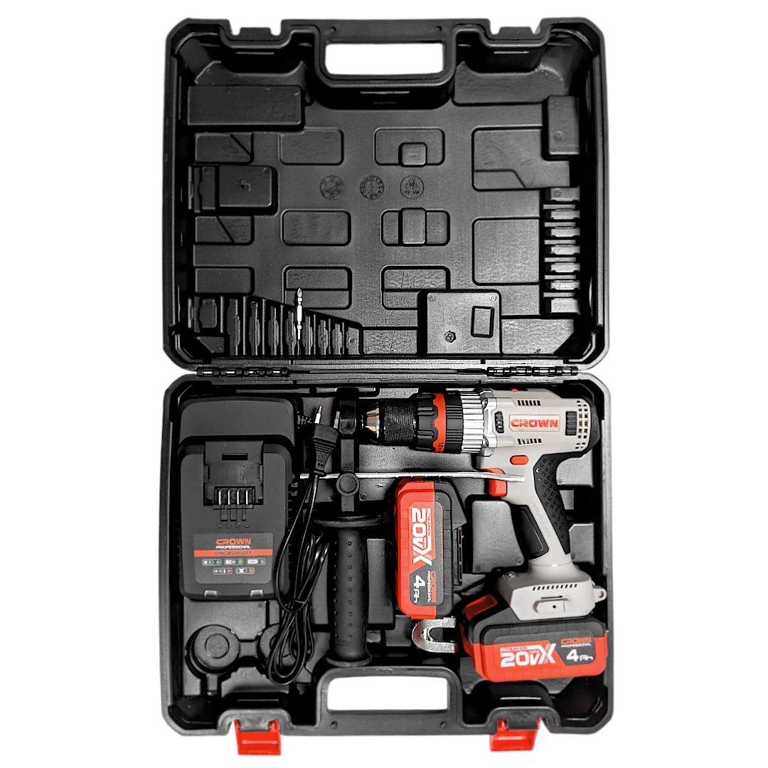 Дрель-шуруповерт аккумуляторная ударная CROWN CT21093HMX-4 BMC
