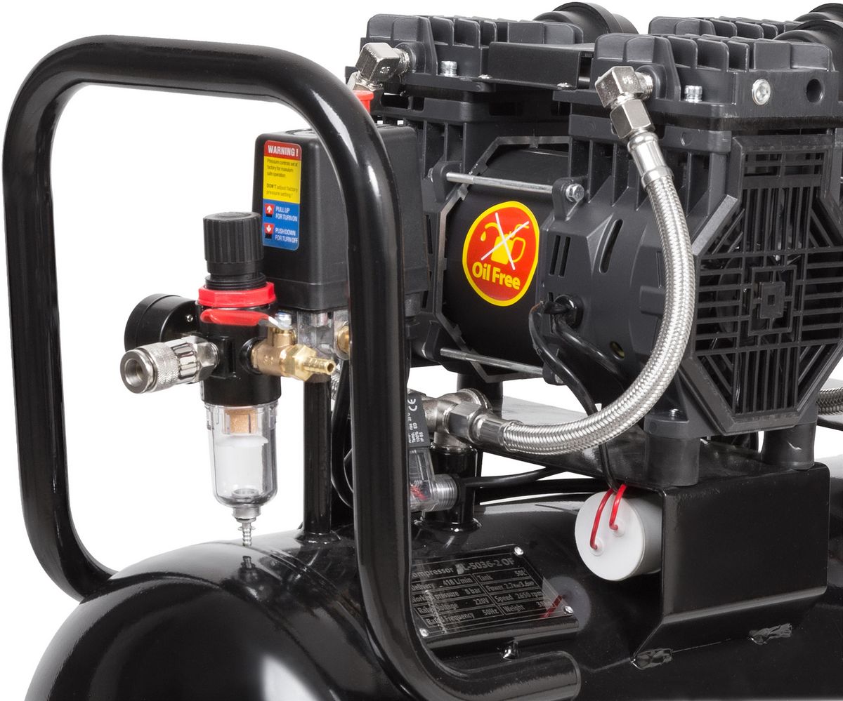 Компрессор воздушный безмаслянный ELAND EL-5036-2 OF с фильтром для очистки воздуха