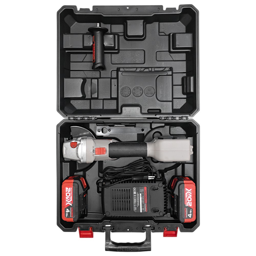 Машина угловая шлифовальная аккумуляторная CROWN CT23008-125HX-4 BMC