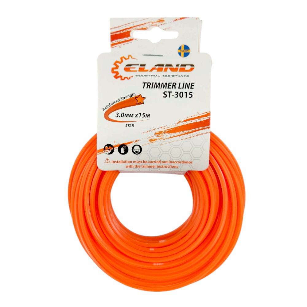 Леска для триммера ELAND ST-3015 3,0мм*15м,звезда (отгружается кратно 10 шт)