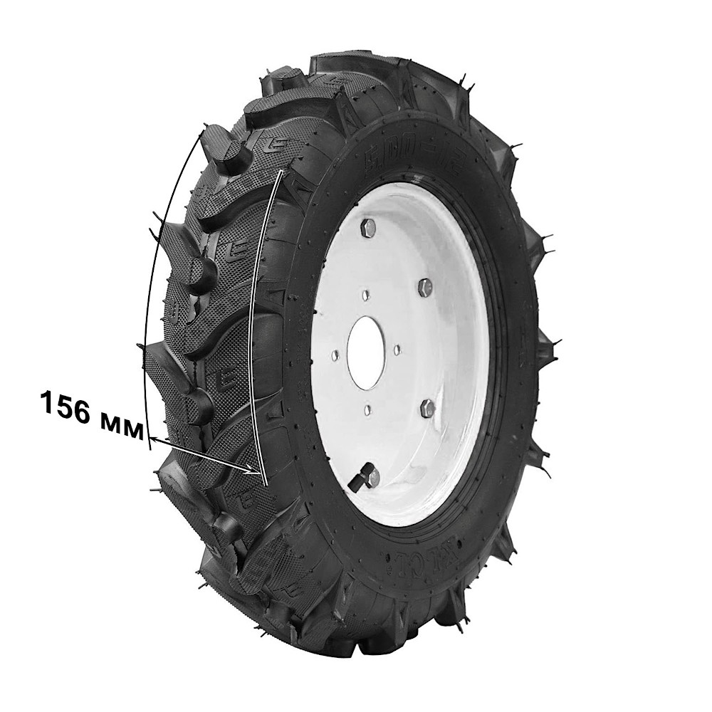 Колесо культиватора VELLES 6.00-12, протектор ЕЛОЧКА, левое