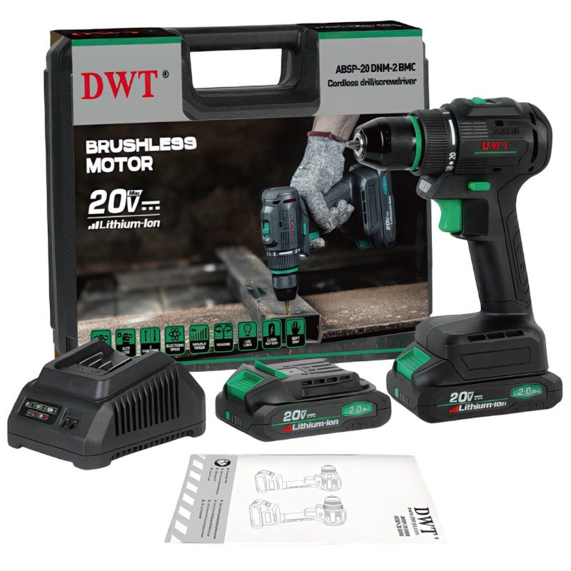 Дрель-шуруповерт аккумуляторная DWT ABSP-20 DNM-2 BMC