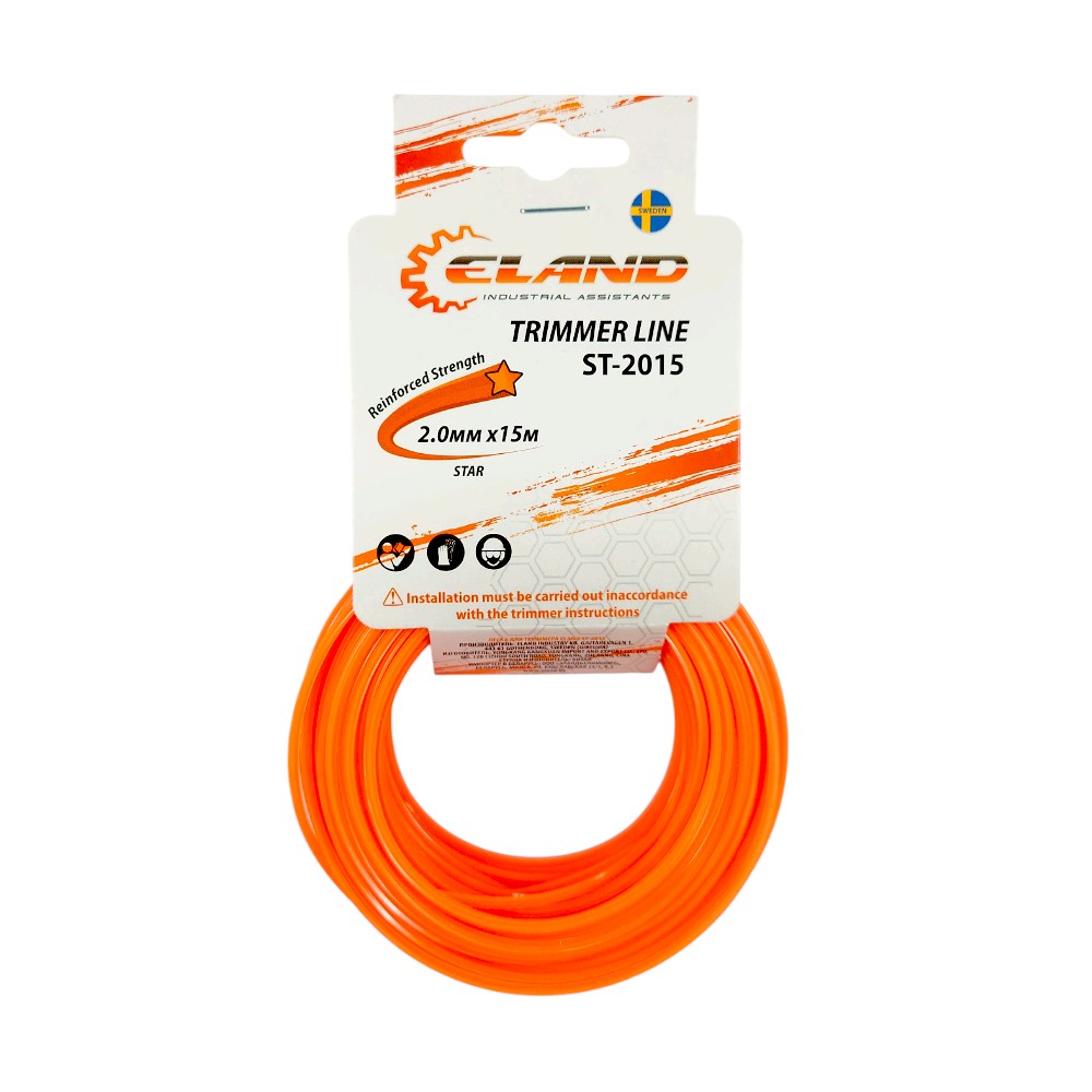 Леска для триммера ELAND ST-2015 2,0мм*15м,звезда (отгружается кратно 12 шт)